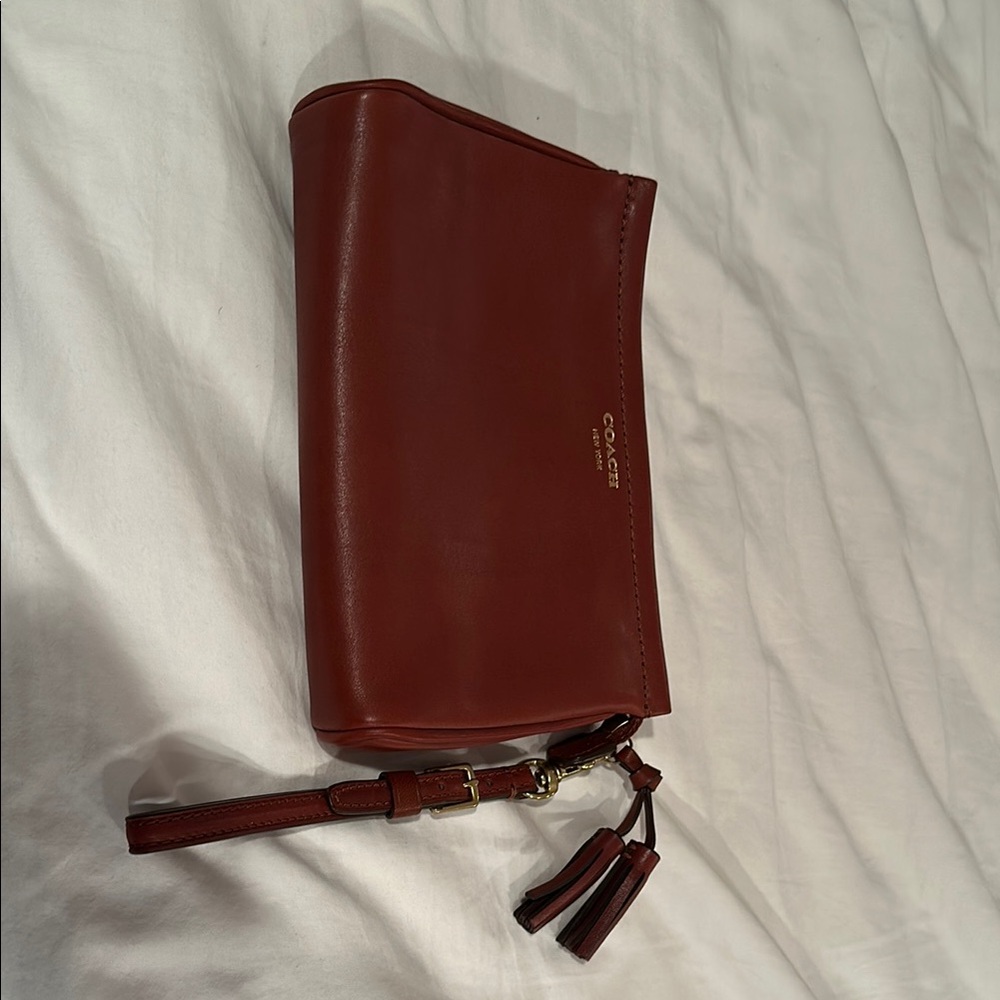 Coach Burgundy Leather Wristlet